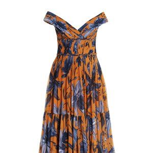 NWT | Andres Otalora | Magdalena Pleated Chiffon Maxi Dress | Size 4